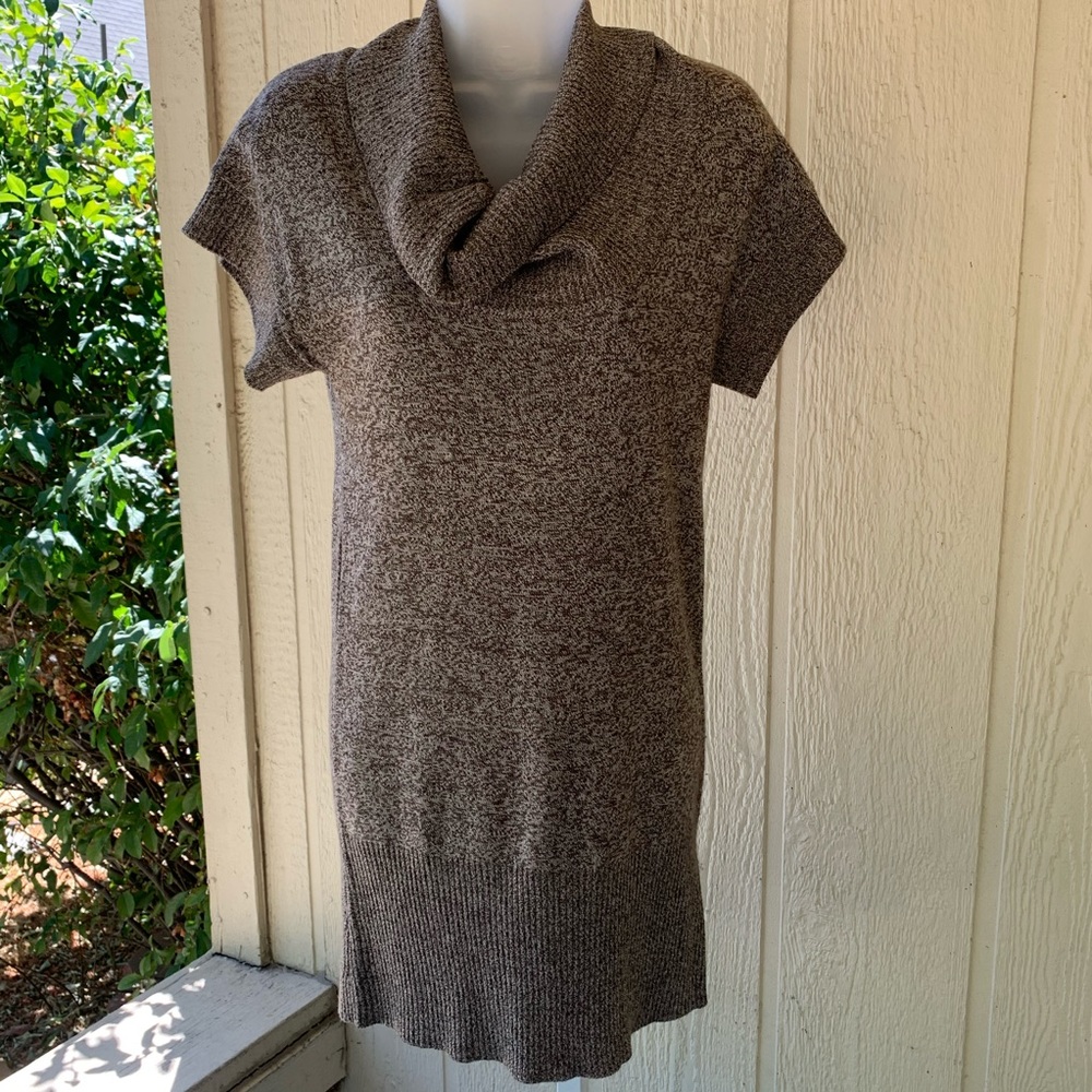 IZ Byer Brown Crowl Neck Knit Sweater Dress | M